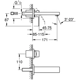 Grohe Eurocube Einhandmischer Hard Graphite