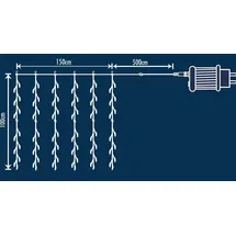 Trendline Lichtervorhang LED 1,5 x 1 m warmweiß