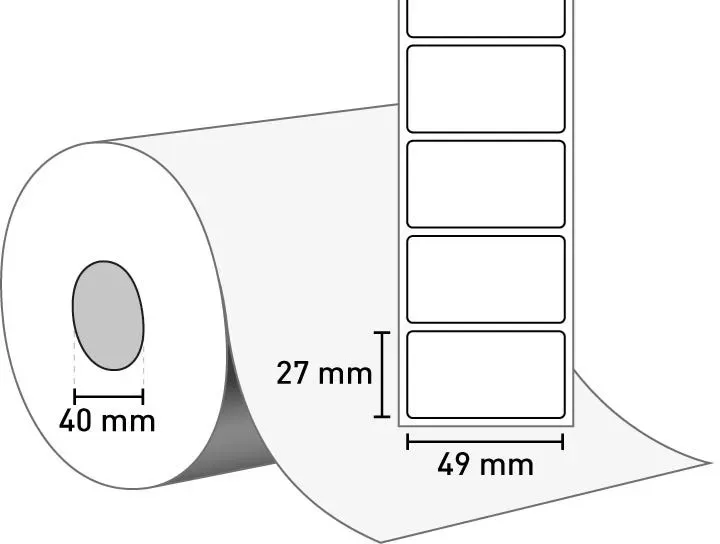 Pharmigo® Ultra TD (Thermopapier) 49 mm x 27 mm / permanent / 40 mm Kern / 2.300 Etiketten je Rolle