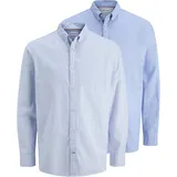 JACK & JONES Langarmhemd JJOXFORD DETAIL SHIRT LS 2 PACK MP (Packung, 2-tlg) blau S