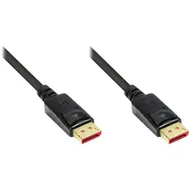 Good Connections DisplayPort 1.4 Kabel - 8K @60 Hz / 4K @240 Hz / 144 Hz - 32,4 Gbit/s - Premium - KUPFERLEITER - vergoldete Stecker mit Verriegelung/Arretierung, 3-Fach Schirmung - SCHWARZ - 1 m