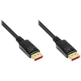 Good Connections DisplayPort 1.4 Kabel - 8K @60 Hz / 4K @240 Hz / 144 Hz - 32,4 Gbit/s - Premium - KUPFERLEITER - vergoldete Stecker mit Verriegelung/Arretierung, 3-Fach Schirmung - SCHWARZ - 1 m