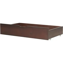 Beliani Bettschublade 2er Set Kiefernholz Dunkelbraun
