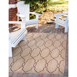 Teppich "Outdoor Crosses Lagerräumung", braun (braun, braun), B:152cm H:4mm L:244cm, Polypropylen (PP), MYFLAIR MÖBEL & ACCESSOIRES, Teppiche, Flachgewebe, In- und Outdoor geeignet