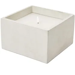 Tchibo - XL-LED-Echtwachskerze im Betontopf - 20x20x12cm - weiß - Wachs / Paraffin / Kunststoff