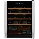 GGV-Exquisit Exquisit WS1-24-GTE-030G Stand-Weinkühlschrank, 48 cm breit, 24 Standardweinflaschen, Isolierglastür, Temperatureinstellung, schwarz (PV)