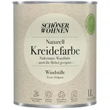SCHÖNER WOHNEN-Farbe Naturell Wandfarbe Kreidefarbe  (Windstille - feines Hellgrau, Matt, 1 l, Konservierungsmittelfrei)