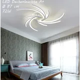 Eurotondisplay LED Deckenleuchte 2042-3white mit Fernbedienung Lichtfarbe warmweiß bis kaltweiß einstellbar dimmbar weiß Acryl-Schirm Deckenlampe Beleuchtung L... - Weiß