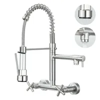Küchenarmatur Wandarmatur Ausziehbar Brause Wasserhahn Mischbatterie Edelstahl