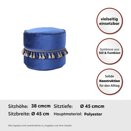 Kayoom Pouf Taj Mahal 225 Polyester 45 x 38 x 45 cm Blau