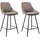 vente-unique Barhocker 2er-Set - Samt Taupe - MASURIE