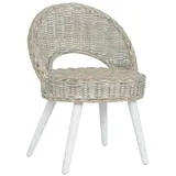 furnicato Sessel Kubu-Rattan Weiß (1-St) weiß