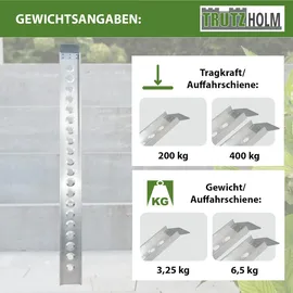 Baumarktplus TRUTZHOLM 1 x Auffahrschiene 194cm Traglast 200kg Alu grau