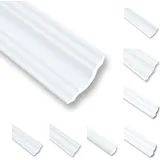 MDEKOR 100 Meter Deckenleisten Styropor XPS Stuckleisten Abschlussleiste Decke Weiss 50X50 mm Zierprofile Styroporleisten Deckenleisten Zierleisten Sparpaket NK50
