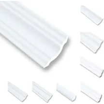 MDEKOR 100 Meter Deckenleisten Styropor XPS Stuckleisten Abschlussleiste Decke Weiss 50X50 mm Zierprofile Styroporleisten Deckenleisten Zierleisten Sparpaket NK50