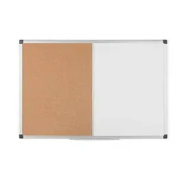 Bi-Office Kombitafel 90 x 60 cm braun/weiß
