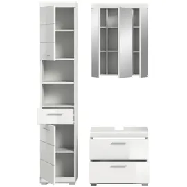 MID.YOU Badmöbel-Set Scout 3-tlg. Weiß Hochglanz