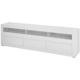 furn.design Tv-Lowboard, Weiß, Eiche, Holzwerkstoff, Nachbildung, 217x63x42 cm, Wohnzimmer, Wohnwände, Lowboards, Lowboards stehend
