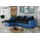 Fun Möbel Ecksofa Schlafsofa Sofa HEDVIG Manila Blau- Schwarz Ottomane Links