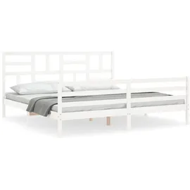 vidaXL Massivholzbett 200 x 200 cm Weiß
