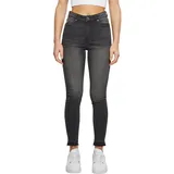 URBAN CLASSICS Ladies Skinny High Waist Open Hem Jeans - Schwarz