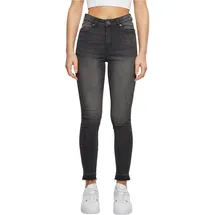 URBAN CLASSICS Ladies Skinny High Waist Open Hem Jeans - Schwarz