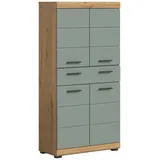 xonox.home Midischrank Scout 74 x 141 x 31 cm Salbeigrün