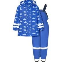 Playshoes Regenanzug Hai allover Blau 116