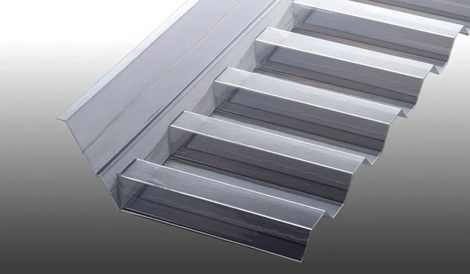 Wandanschluss für Polycarbonat Wellplatte K 76/18 - Glasklare 1265 x 150 x 50 mm Lichtplatte – flexibler Dachanschluss – idealer Bauanschluss