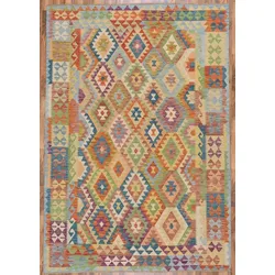 Kelim Teppich Amira 140 x 200 cm Polyester Bunt