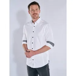 ENGBERS GERMANY Herren Langarm-Hemd mit hochwertiger Warenstruktur Weiß regular uni Button Under - 5XL