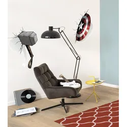 Wandtattoo KOMAR "Avengers Powerful Weapons - Größe 50 x 70 cm", bunt, Disney-Blumen-Wald, Folie, Wandtattoos, selbstklebend, Wandsticker, Kinderzimmer