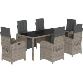vidaXL Garten-Essgruppe 7-tlg. Grau