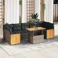 vidaXL Garten-Lounge-Set 8-tlg. grau