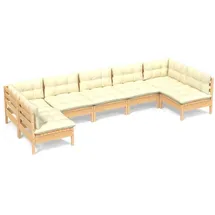 vidaXL Garten-Lounge-Set 7-tlg. creme Kiefer
