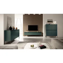 Selsey Bemmi TV-Lowboard 175x46x32 cm Dunkelgrün/Stahl