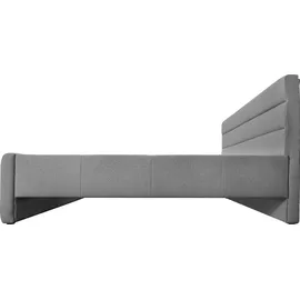 Home Affaire Polsterbett HOME AFFAIRE "Merrit", grau (hellgrau), B:213cm H:124cm L:234cm, Struktur (70% recyceltes Polyester, 30% Polyester), Betten, Polsterbett ohne Bettkasten Polsterbett, Quernaht im Kopf- und Fußteil, in 5 Breiten, auch in 220 cm Länge