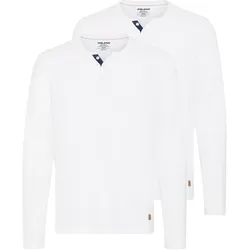 Sweatshirt BLEND "Langarmshirt BHMBHOLLIE", Herren, Gr. XXL, weiß (weiß, weiß), Obermaterial: 50% Baumwolle CO. 50% Polyester PES., Sweatshirts Sweatshirt