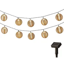 Lumineo LED Lichterkette Solar 4,5 m Plastik Warmweiß Braun