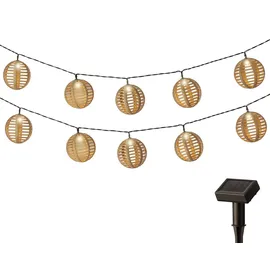 Lumineo LED Lichterkette Solar 4,5 m Plastik Warmweiß Braun