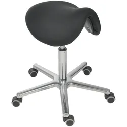 PROREGAL Antistatischer Sattelhocker Lexington, ESD-Sitz & Sitzneige, Sitzhöhe 53-72cm, Kunstleder-Sitz, Aluminium-Fußkreuz, Rollen