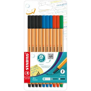 Stabilo point 88 Fineliner farbsortiert 0,4 mm, 10