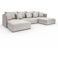 Lookway Wohnlandschaft, Ecru, Textil, U-Form, 348x93x188 cm, Wohnzimmer, Sofas