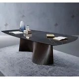 aea Schwarzer Marmortisch Designer Esszimmertische Holzstruktur