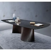 aea Schwarzer Marmortisch Designer Esszimmertische Holzstruktur