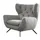 KAWOLA Hochlehnsessel CHARME Cord 72 x 100 x 80 cm Hellgrau mit Kissen