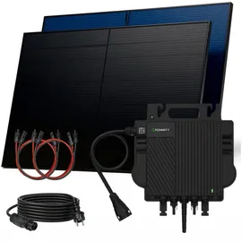 sunniva Balkonkraftwerk Full Black Bifazial 800 W inkl. 2 x 500 W N-Typ Glas-Glas Bifacial Module