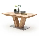 Ausziehbarer Tisch mit V-Fußgestell Eiche Massivholz
