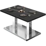 GGM Möbel Bistro Loungetisch 130 x 80 x 41 cm Schwarz Marmor/Edelstahl