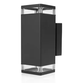 smartwares Außenwandleuchte Aluminium 23,0 cm 2er Set Schwarz